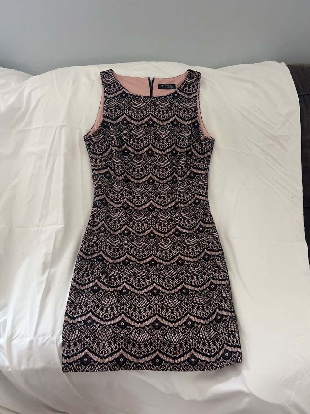 Guess Los Angeles Black and Nude Lace Sleeveless Dress Size 10
